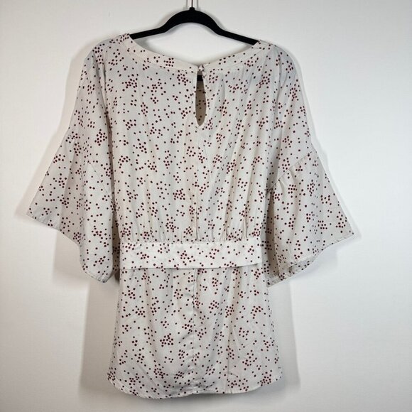 Hayden the Leslie Shirt-Dots Scoop Neck Cream Boho Blouse Size 2XL-3XL - Picture 5 of 13